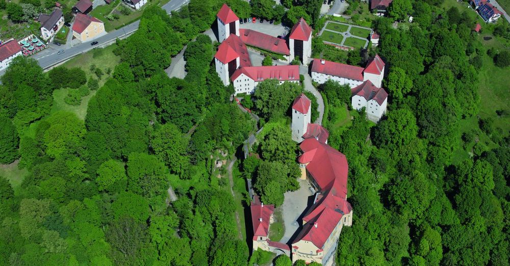 Aerial view of the Castle of Neuburg