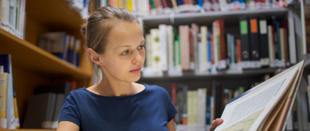 Woman in the library
