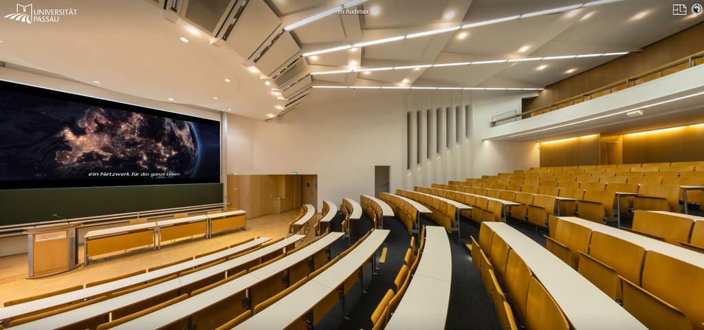 Campus tour screenshot: facing towards the exit