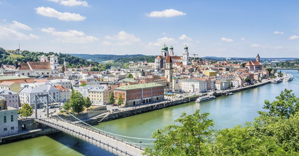 Passau Stadtansicht von der Veste Oberhaus