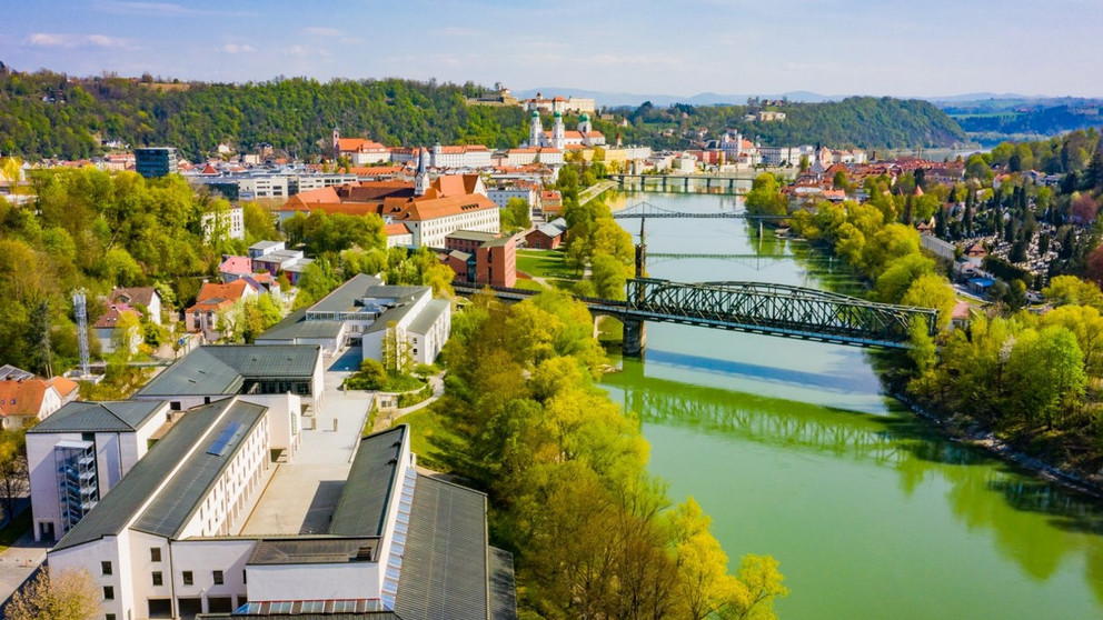 Luftbild vom Campus der Universität Passau