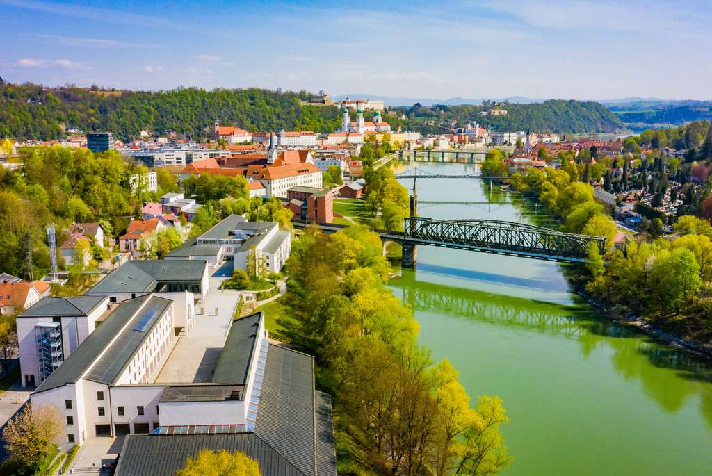 Luftbild vom Campus der Universität Passau