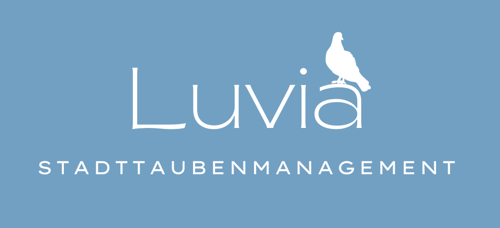 Logo with pigeon from Luvia - Urban pigeon management