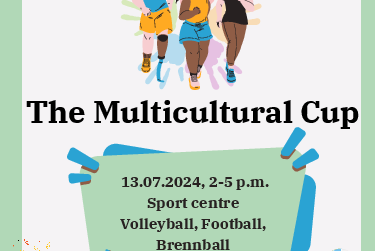 13.07.2024, 2-5 p.m.; Sport centre; Volleyball, Football, Brennball; STUD.IP: 69006
