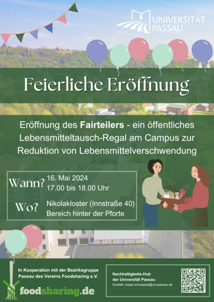 Invitation poster for the "Fairteiler" opening event