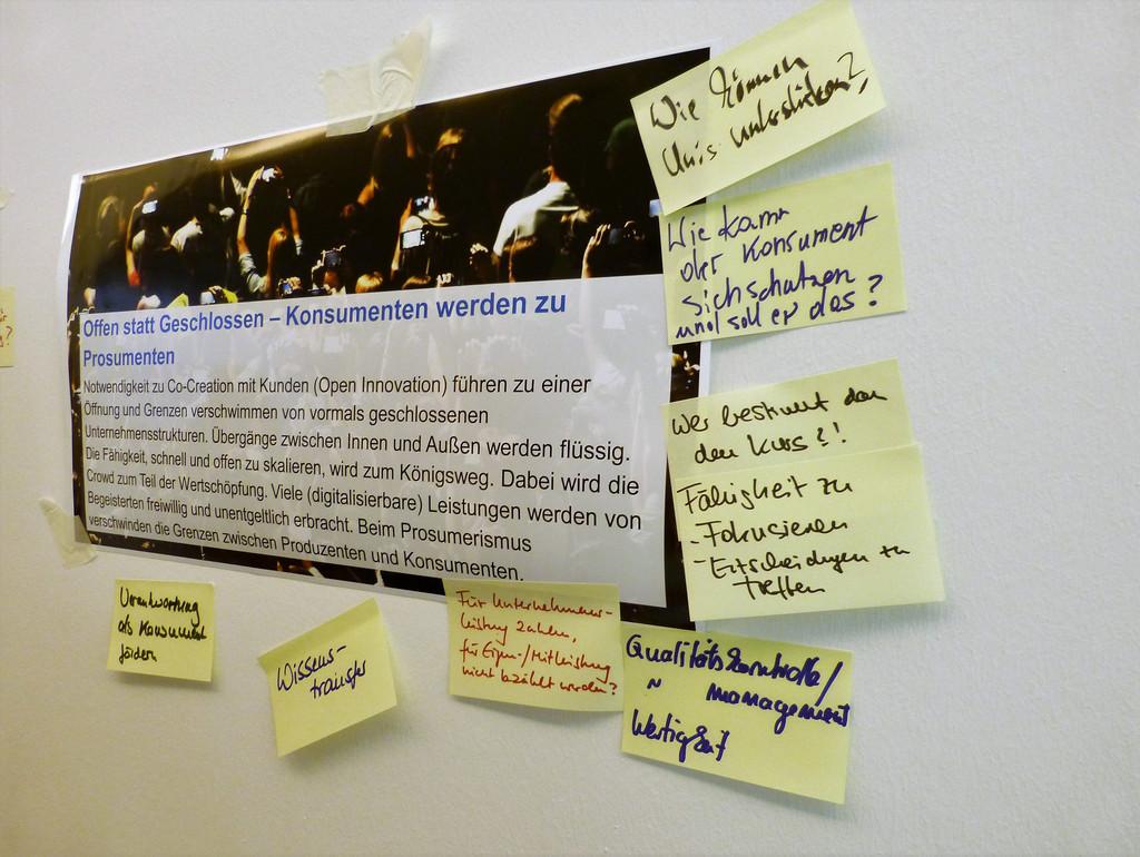 Ideenwand beim Arbeitstreffen