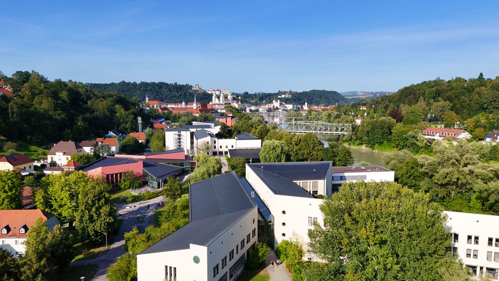 Aerial shot of University of Passau