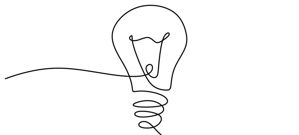 Zeichnung einer Glühbirne