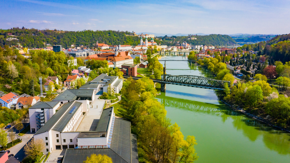 Aerial view of the University of Passau. Photo credit: University of Passau