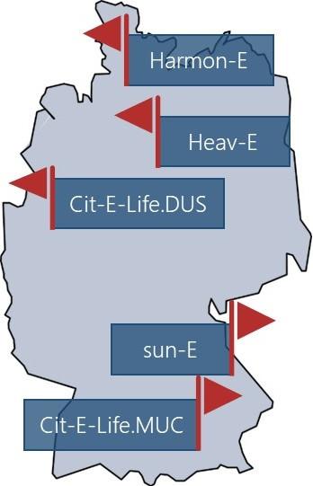 Geographische Verteilung der Feldversuche im Projekt unIT-e²